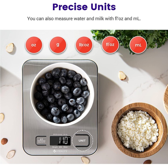 Etekcity Food Kitchen Scale, Digital Grams and Ounces Stainless Steel - Picture 1 of 3